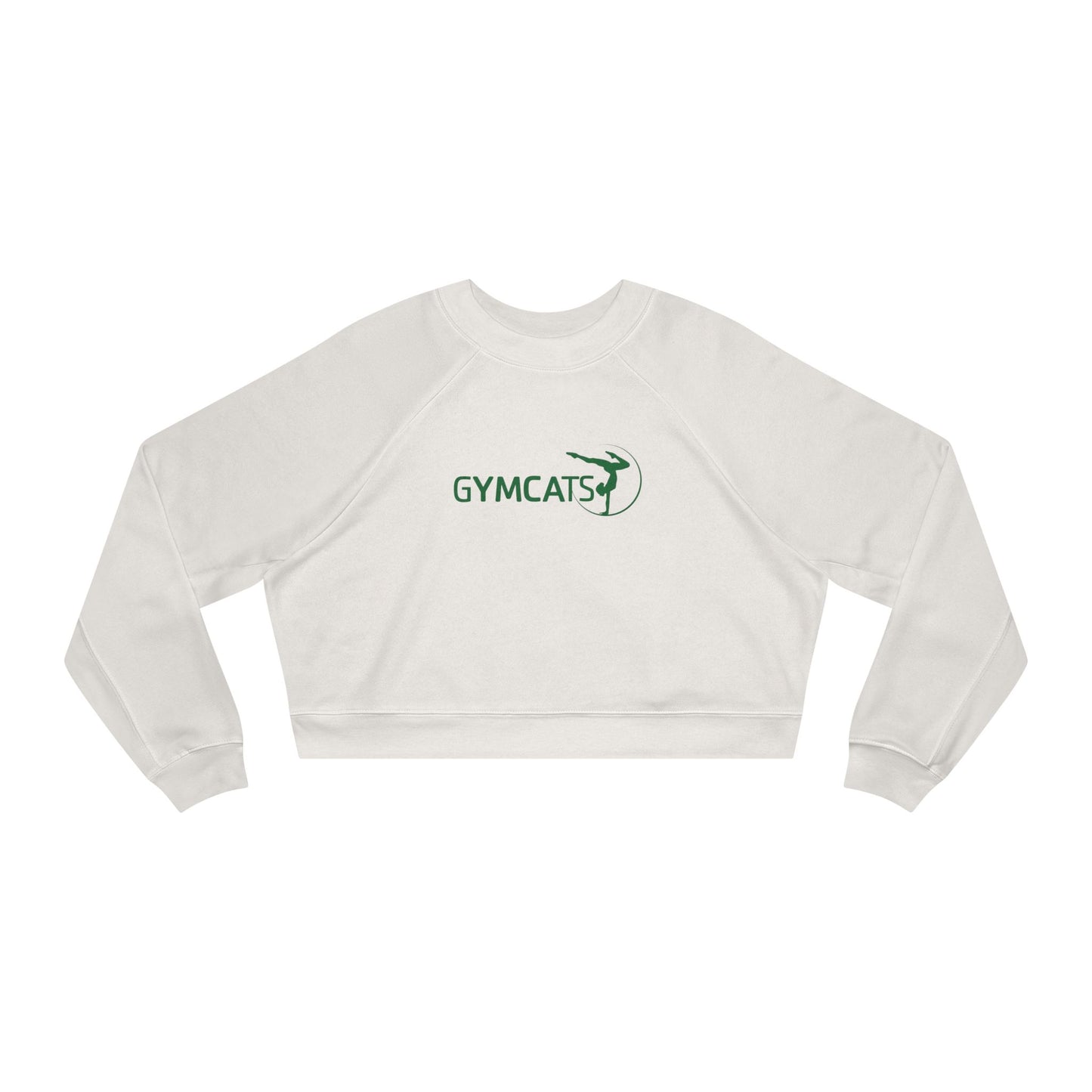 Women's Cropped Fleece Pullover Sweatshirt - gymcats - grn